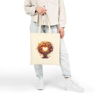 Celtic Heart Tree Design Canvas Tote Bag, Eco-Friendly Grocery Bag, Reusable Shopping Tote, Gift for Nature Lovers, Boho Style - Celtic Scents