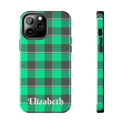 Personalized Plaid Tough Phone Case, Custom Phone Cover, Gifts for Her, Unique Cell Phone Case, Trendy Accessories, Holiday Gifts - Celtic Scents