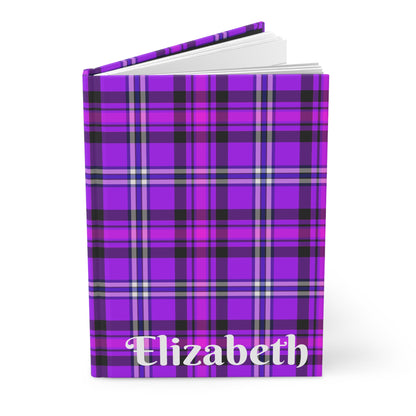 Personalized Purple Plaid Hardcover Journal, Custom Journal, Note Book, Planner, Writing Journal, Gift for Her, Stationery - Celtic Scents