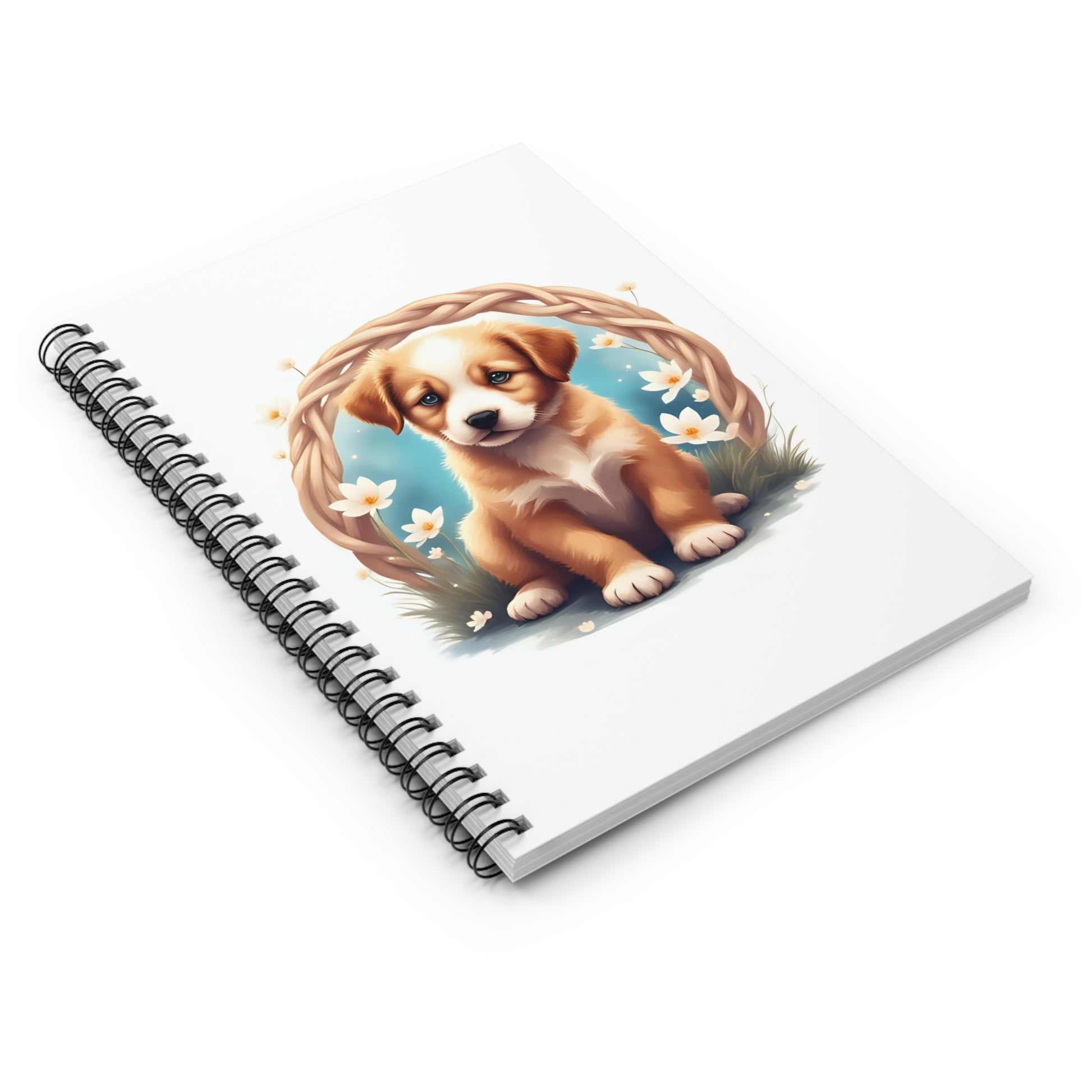 Adorable Puppy Spiral Notebook - Perfect for Note-Taking, Journaling, Gift for Dog Lovers, Stationery, School Supplies - Celtic Scents