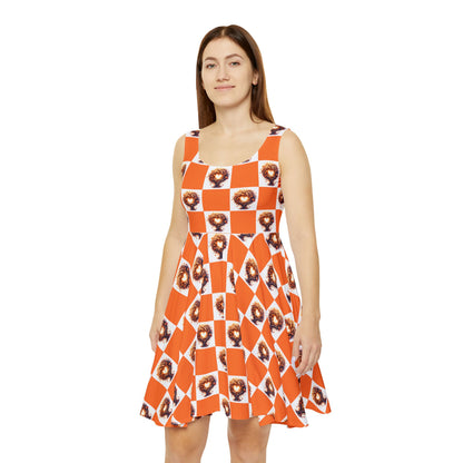 Vibrant Tree Print Skater Dress for Women, Casual Spring Dress, Summer Party Dress, Boho Dress, Autumn - Celtic Scents