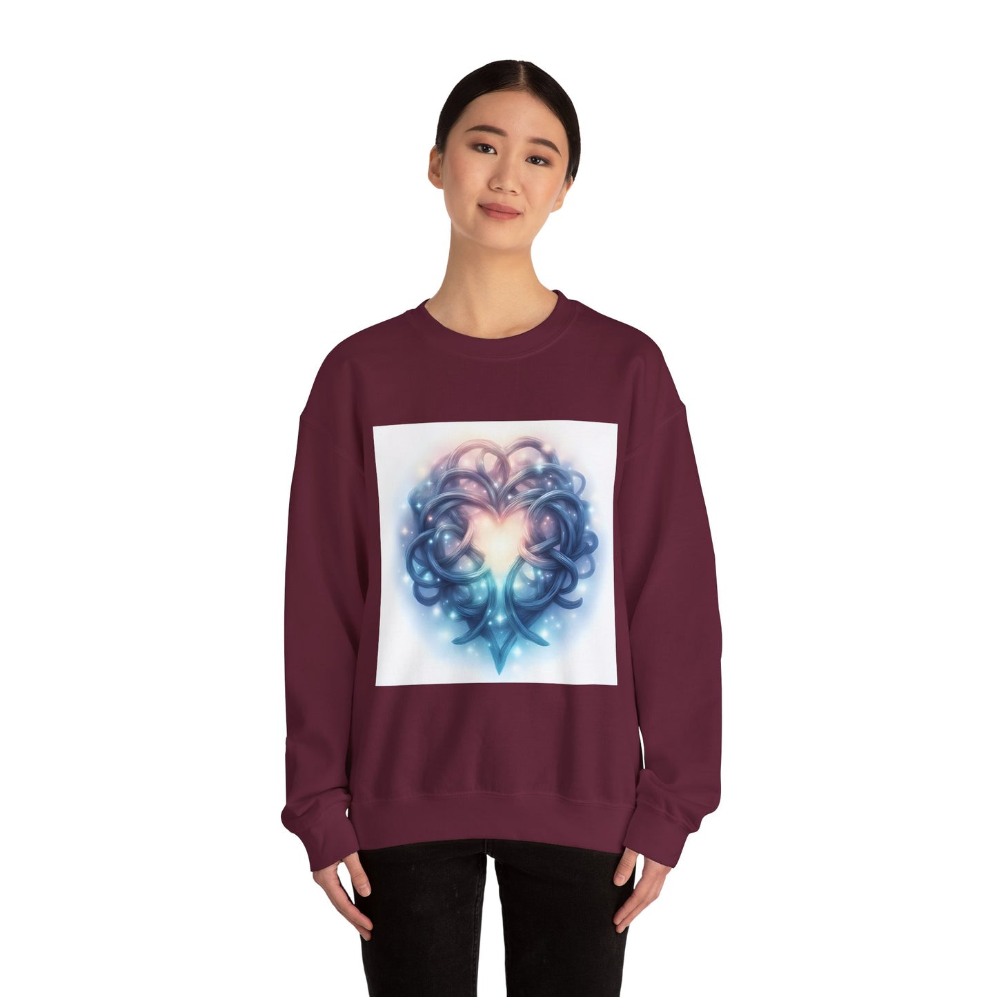 Heartfelt Unisex Crewneck Sweatshirt - Cozy Gift for Couples, Valentine's Day Sweatshirt, Funky Heart Design, Everyday Comfort, Unique [...] - Celtic Scents