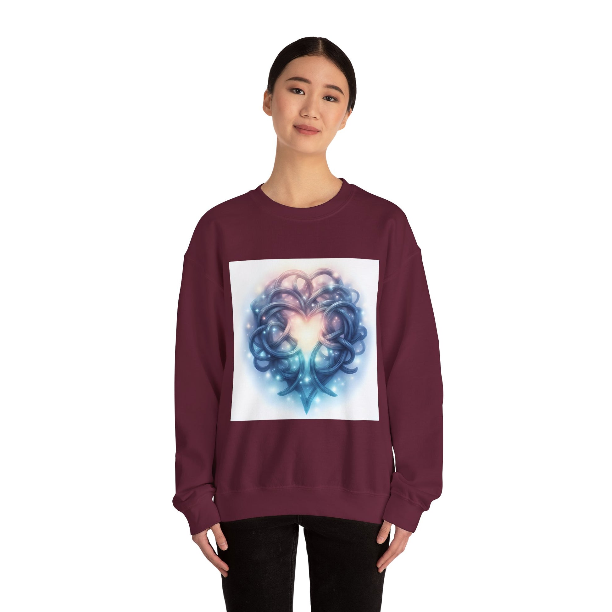 Heartfelt Unisex Crewneck Sweatshirt - Cozy Gift for Couples, Valentine's Day Sweatshirt, Funky Heart Design, Everyday Comfort, Unique [...] - Celtic Scents