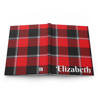 Personalized Red Plaid Hardcover Journal, Gift for Writers, Notebook for Students, Christmas Journal, Customizable Diary - Celtic Scents