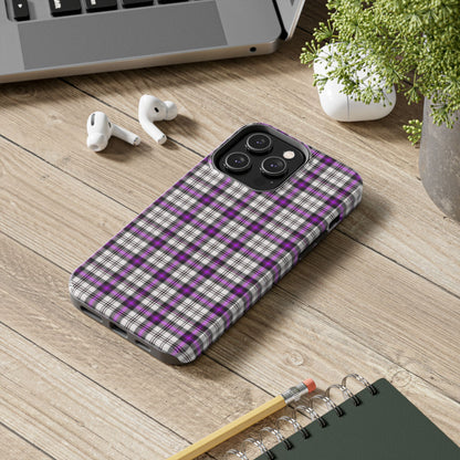 Stylish Tough Phone Case, Purple Plaid Protective Cover, Cute Gift for Teens, Cell Phone Accessory, Trendy Tech - Celtic Scents