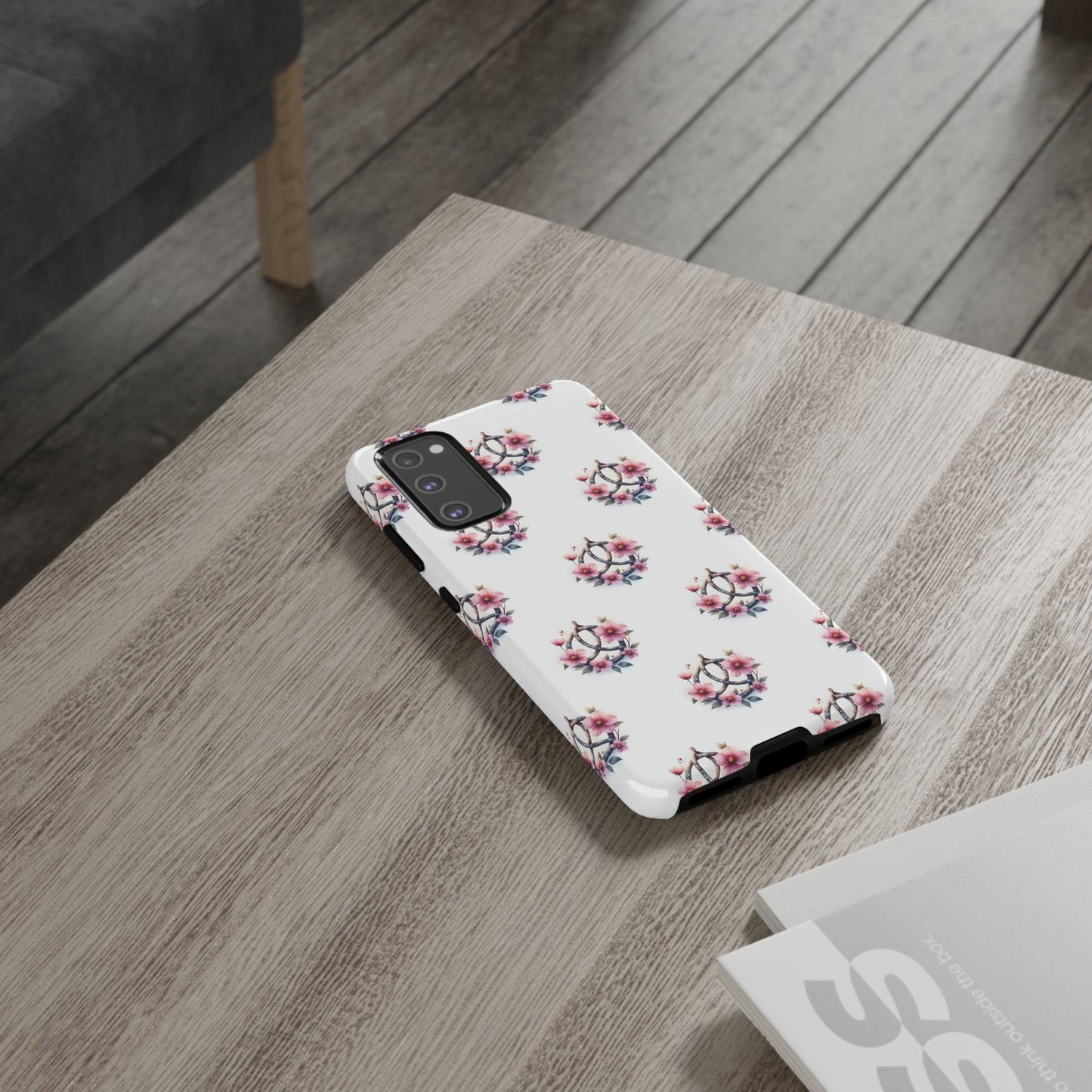 Floral Phone Case, Tough Phone Cover, Cute Protection for Mobile, Gift for Her, Celtic Knot Floral Pattern Case