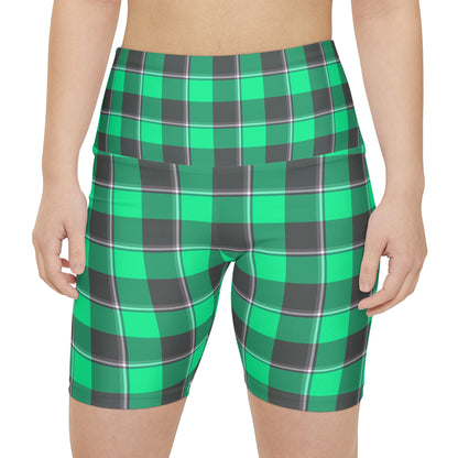 Plaid Women's Workout Shorts, Activewear, Gym Shorts, Summer Essentials, Fitness Apparel, Casual Outfits, Outdoor Activities - Celtic Scents