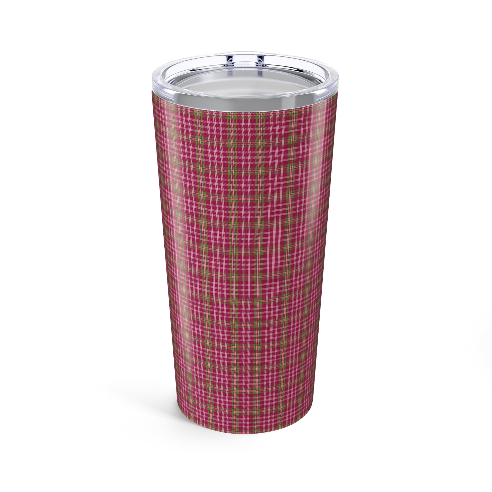 Cozy Pink Plaid Tumbler 20oz - Stylish Travel Mug for Hot & Cold Beverages, Perfect Gift for Fall, Coffee Lovers, Home Decor, Outdoor Adventures - Celtic Scents