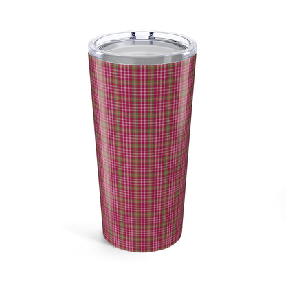 Cozy Pink Plaid Tumbler 20oz - Stylish Travel Mug for Hot & Cold Beverages, Perfect Gift for Fall, Coffee Lovers, Home Decor, Outdoor Adventures - Celtic Scents