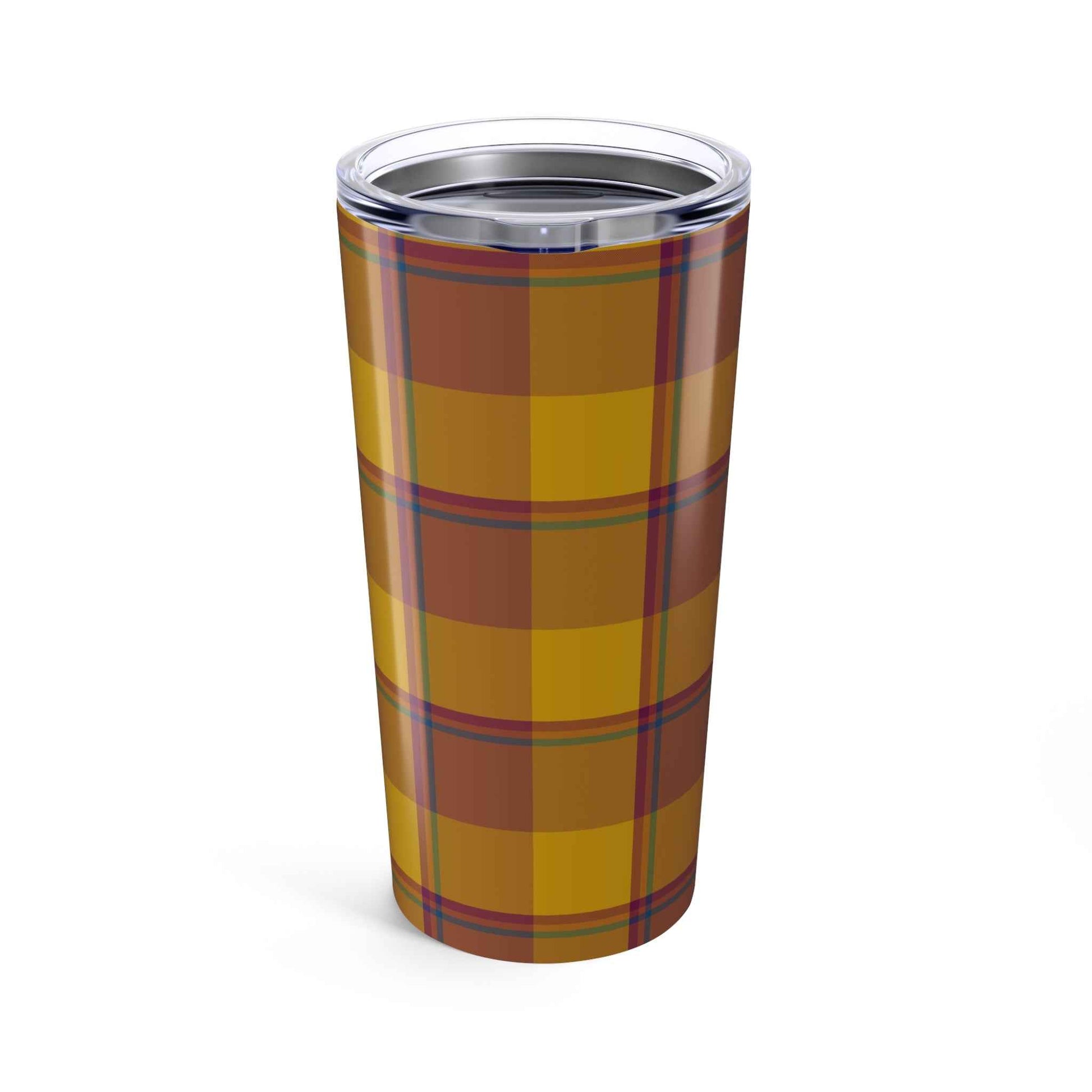 Autumn Plaid Tumbler 20oz - Cozy Travel Mug, Fall Drinkware, Rustic Kitchen Decor, Gift for Him or Her, Thanksgiving/Harvest Favor