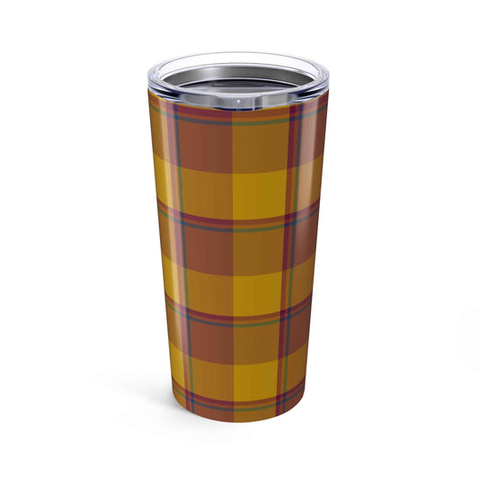 Autumn Plaid Tumbler 20oz - Cozy Travel Mug, Fall Drinkware, Rustic Kitchen Decor, Gift for Him or Her, Thanksgiving/Harvest Favor