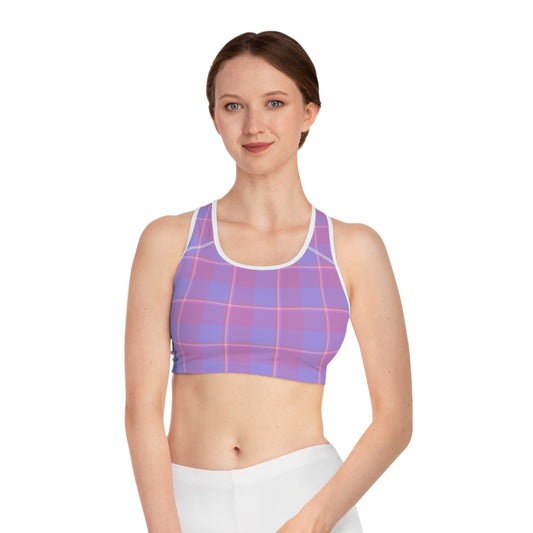 Chic Plaid Sports Bra for Active Lifestyles, Workout Gear, Fitness Clothing, Gym Essential, Stylish Athleisure, Gift for Her - Celtic Scents