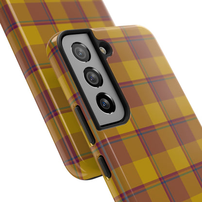Plaid Tough Phone Case, Durable Phone Cover, Fall Inspired Accessory, Gift for Her, Stylish Cell Phone Protector