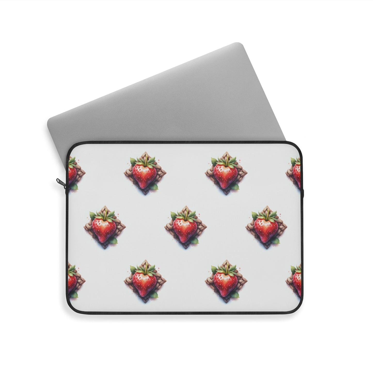 Cute Strawberry Laptop Sleeve, Floral Tech Accessory, Gift for Her, Cute School Supplies, Strawberry Design - Celtic Scents