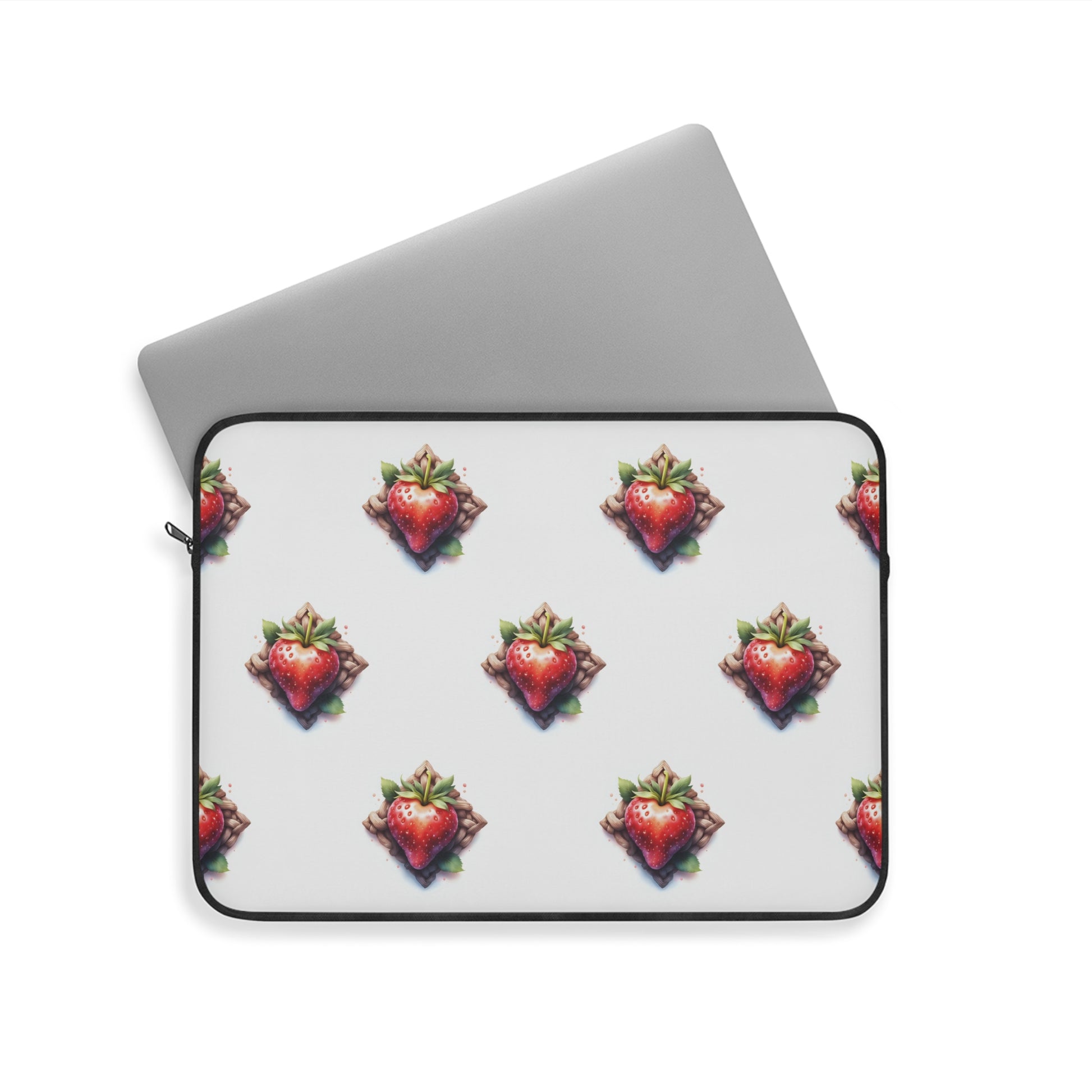 Cute Strawberry Laptop Sleeve, Floral Tech Accessory, Gift for Her, Cute School Supplies, Strawberry Design - Celtic Scents