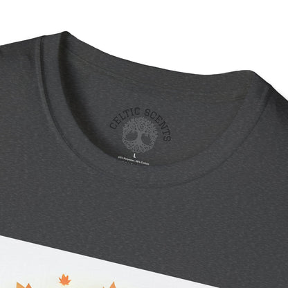 Autumn Tree Graphic T-Shirt, Fall Tee for Nature Lovers, Unisex Softstyle T-Shirt, Gift for Thanksgiving, Cozy Casual Wear - Celtic Scents
