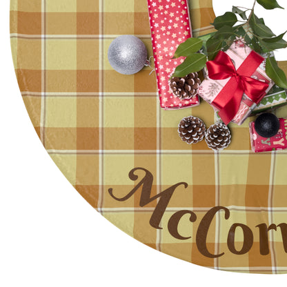 Personalized Plaid Christmas Tree Skirt, Cozy Holiday Decor, Custom Family Name Xmas Gift, Rustic Holiday Home Decor, Plaid Tree Decor - Celtic Scents