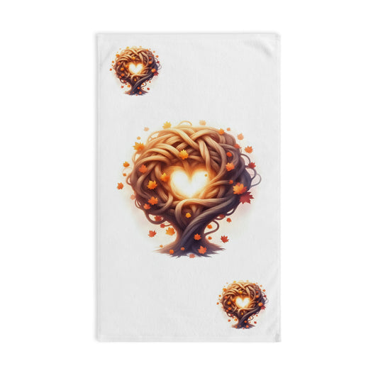 Autumn Floral Hand Towel, Cozy Kitchen Decor, Fall Gift, Hostess Gift, Decorative Towel for Thanksgiving
