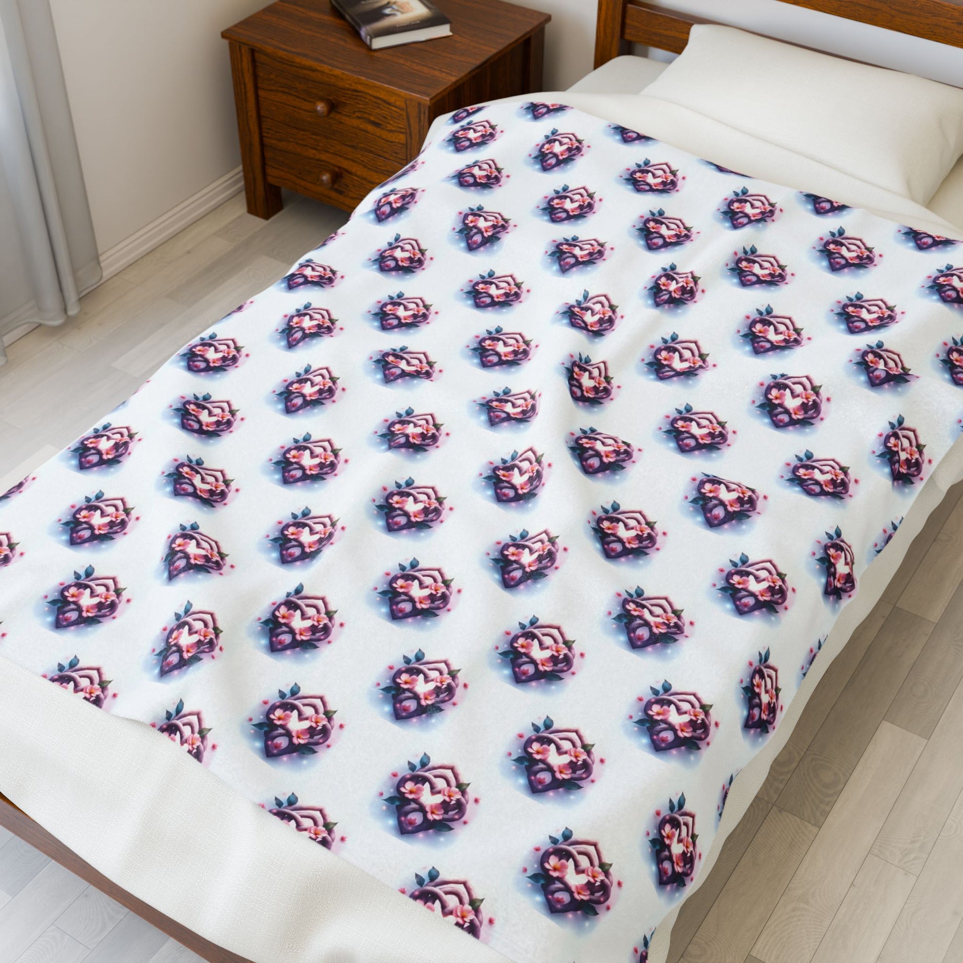 Cozy Celtic Knot Floral Velveteen Blanket | Soft Plush Throw for Home Decor, Gift for Her, Nursery Essential, Wedding Present, Cozy Nights - Celtic Scents