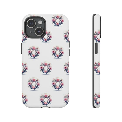 Floral Phone Case, Tough Cases for Women, Cute Celtic Knot Floral Design iPhone Cover, Gift for Her, Stylish Tech Accessories