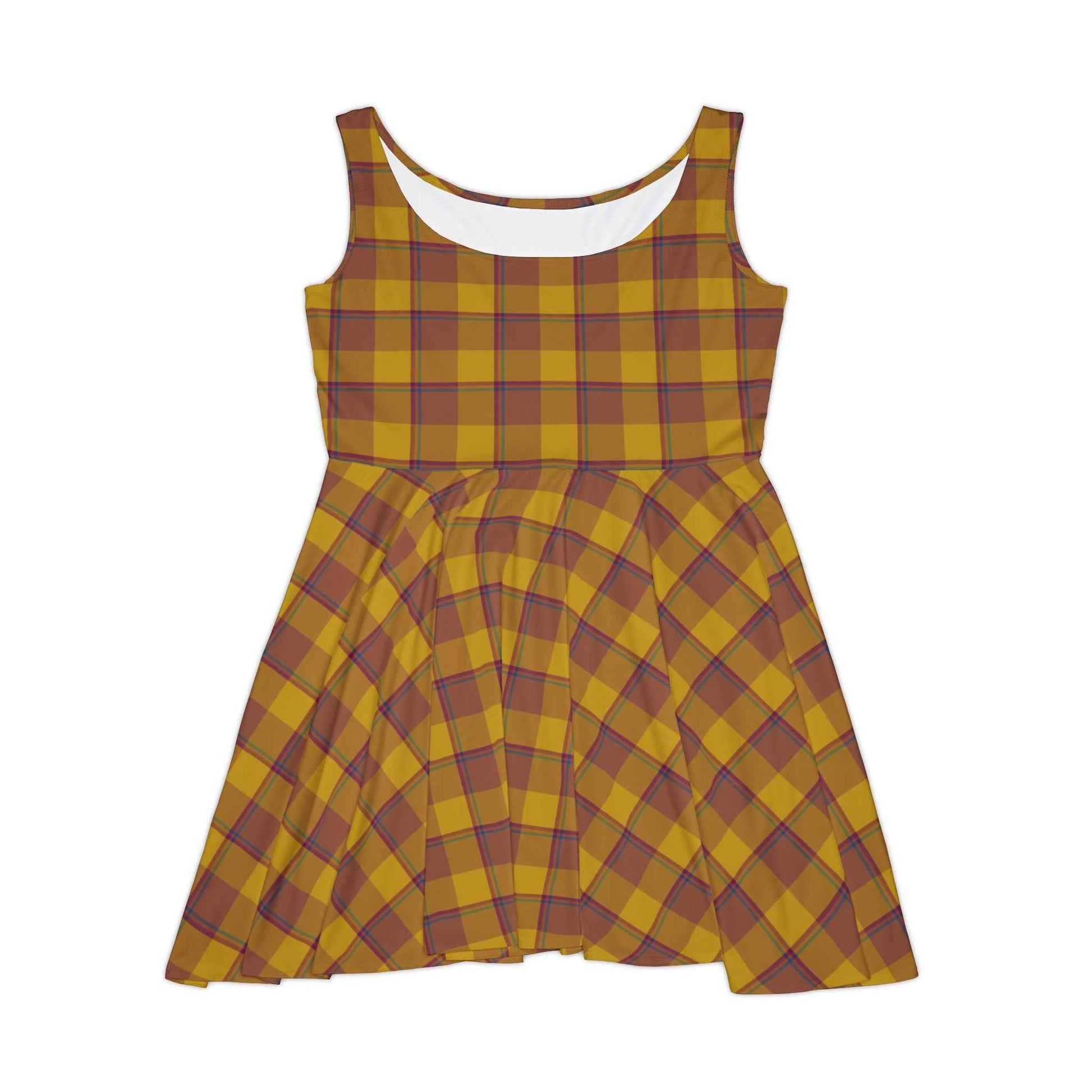Autumn Plaid Skater Dress | Casual Day Dress, Fall Fashion, Vintage Style, Everyday Wear, Special Occasions, Perfect Gift