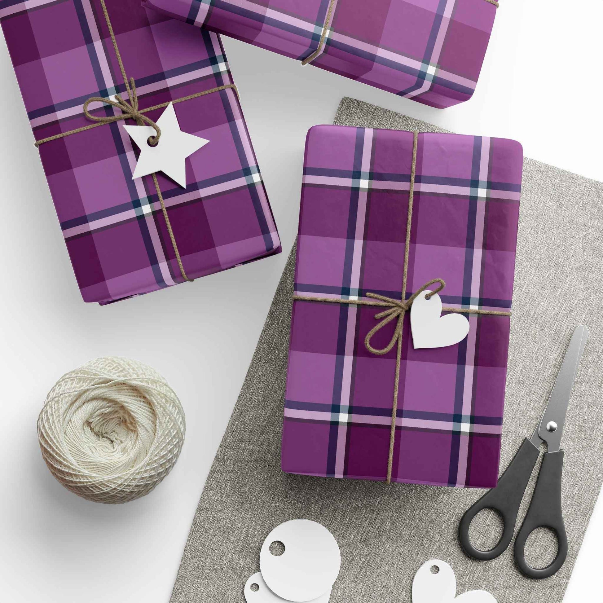 Chic Purple Wrapping Paper, Gift Wrap for Birthdays, Holidays, Special Occasions, Elegant Gift Decor