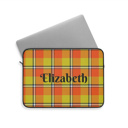 Personalized Laptop Sleeve, Custom Plaid Tech Case, Trendy Accessory, Laptop Bag