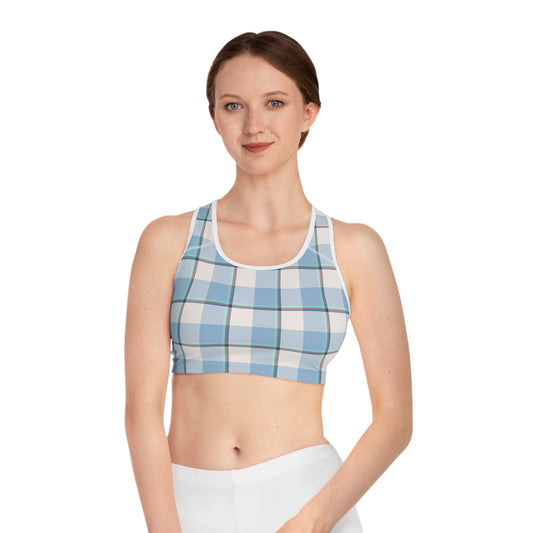Plaid Sports Bra for Athletes, Workout Top, Fitness Gear, Activewear, Yoga Bra, Trendy Sports Wear - Celtic Scents