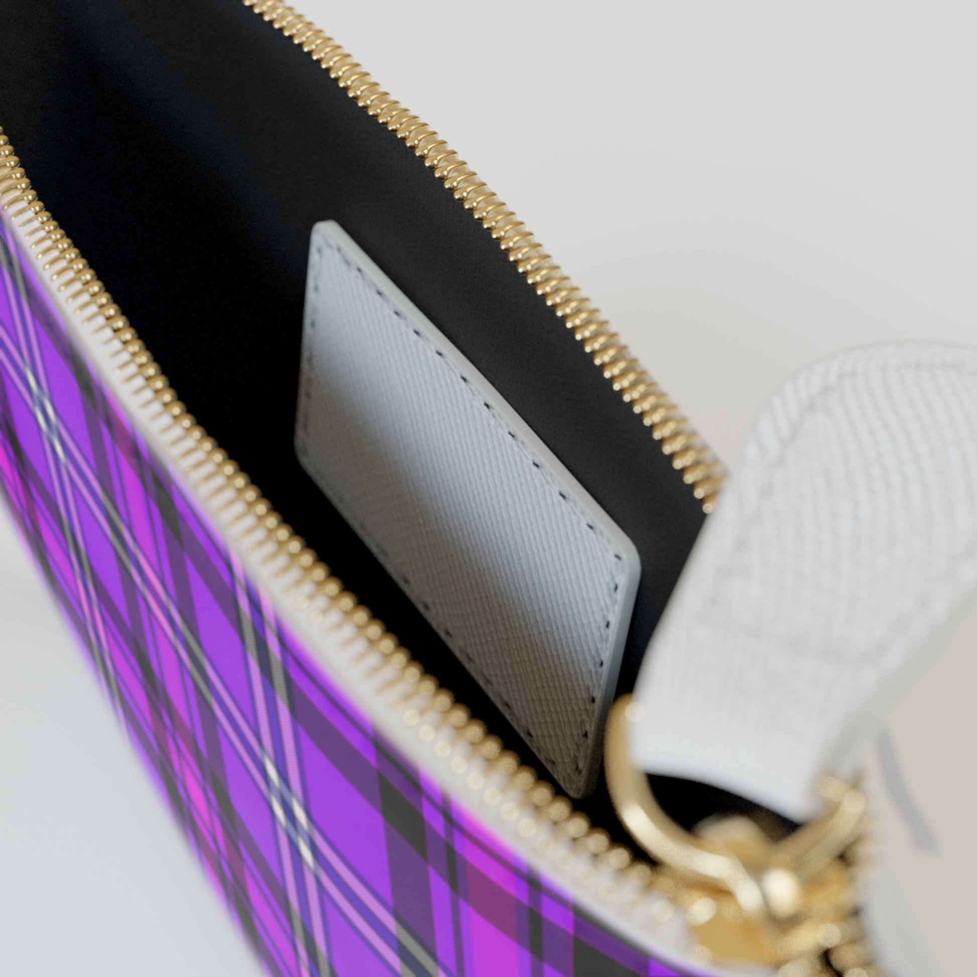 Personalized Plaid Mini Clutch Bag, Stylish Makeup Pouch, Fashion Accessory, Handbag Organizer, Gift for Her, Birthday, Holiday - Celtic Scents
