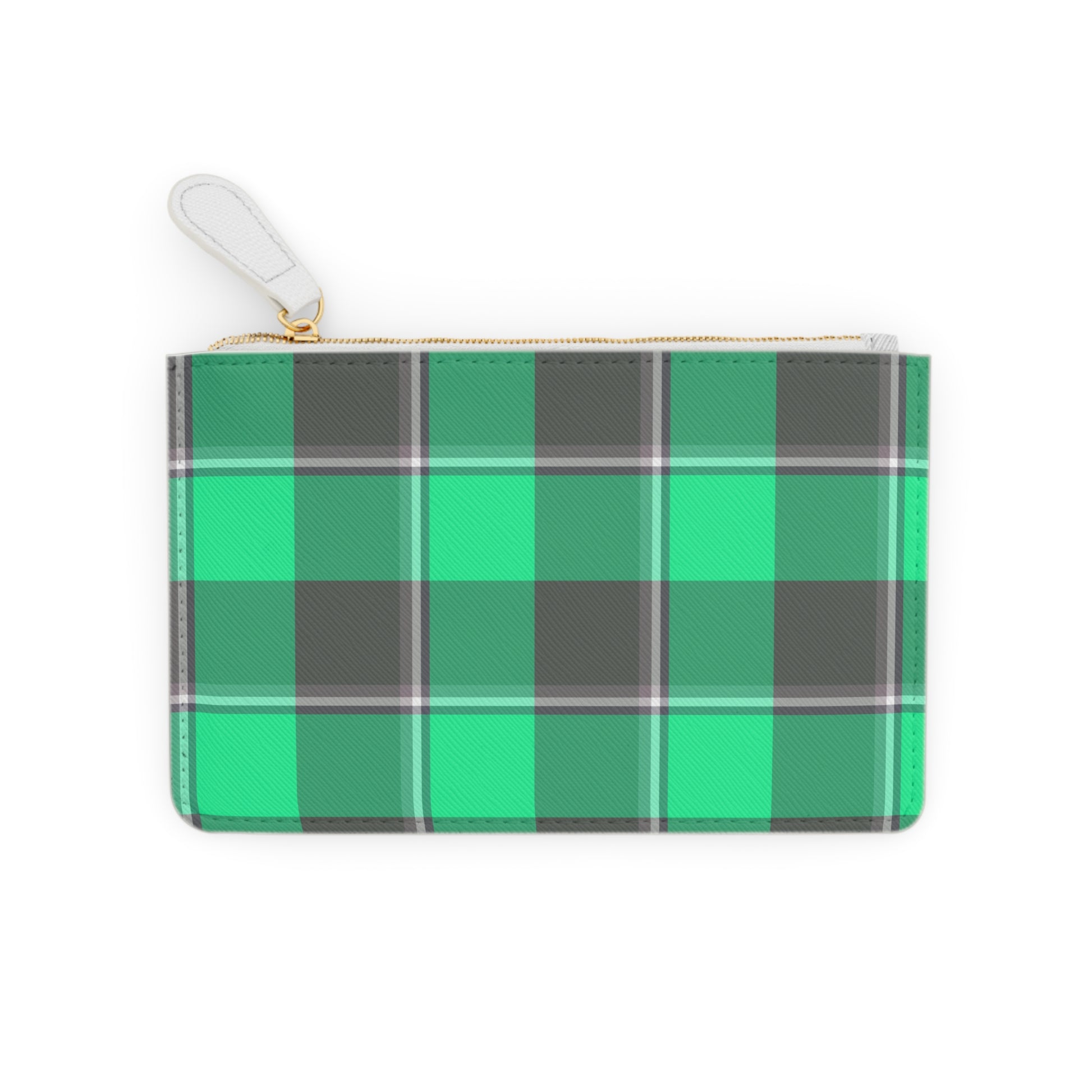 Personalized Plaid Mini Clutch Bag, Green Clutch for Women, Gift for Her, Custom Accessory, Stylish Pouch for Everyday Use - Celtic Scents
