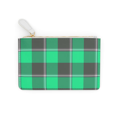 Personalized Plaid Mini Clutch Bag, Green Clutch for Women, Gift for Her, Custom Accessory, Stylish Pouch for Everyday Use - Celtic Scents