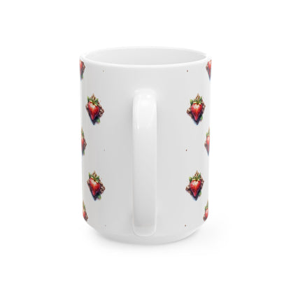 Strawberry Delight Ceramic Mug, Cute Coffee Cup, Gift for Food Lovers, Perfect for Birthdays, Kitchen Decor, 11oz and 15oz - Celtic Scents
