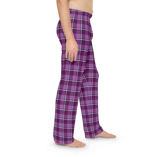Cozy Men's Pajama Pants, Purple Plaid Lounge Wear, Comfortable Sleepwear, Gift for Him, Relaxation, Home Essentials
