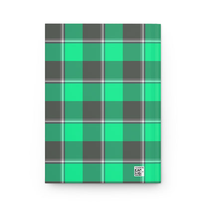 Personalized Plaid Hardcover Journal, Stylish Notebook for Journaling, Gifts for Students, Planners, Green Plaid Design - Celtic Scents