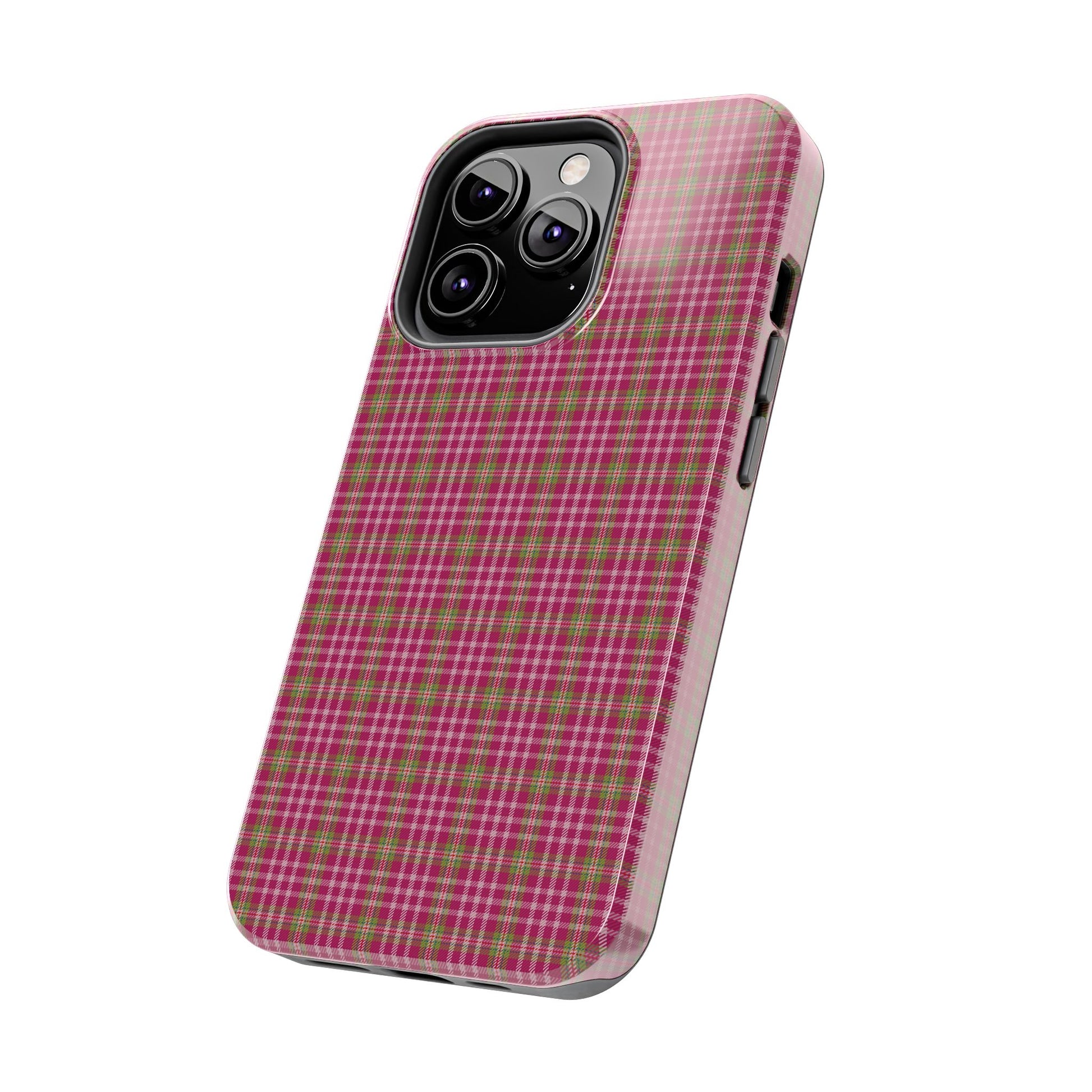Stylish Tough Phone Cases - Protect Your Phone with Trendy Plaid Design, Gift for Her, Pink Plaid Design - Celtic Scents