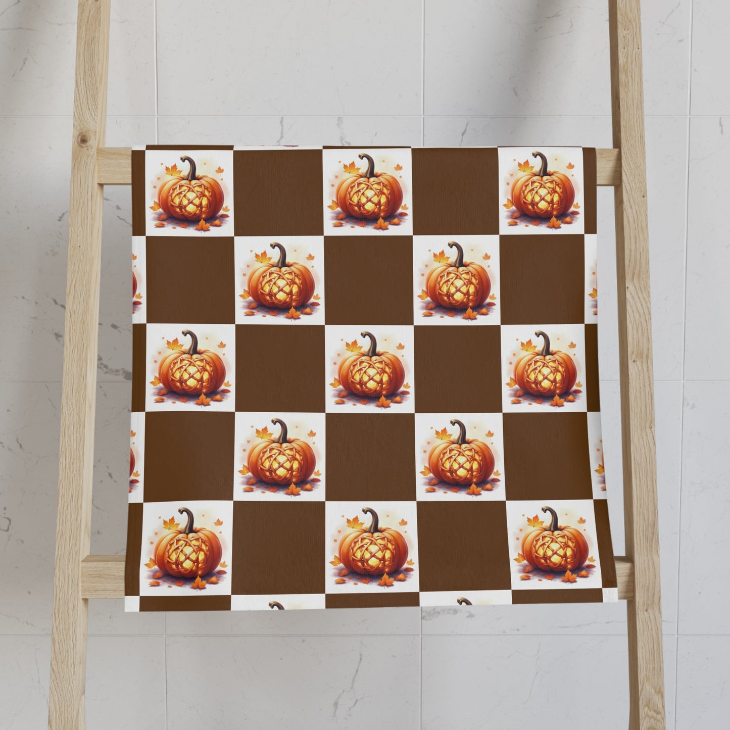 Autumn Pumpkin Hand Towel, Seasonal Kitchen Towel, Fall Decor, Thanksgiving Hand Towel, Rustic Home Accessory