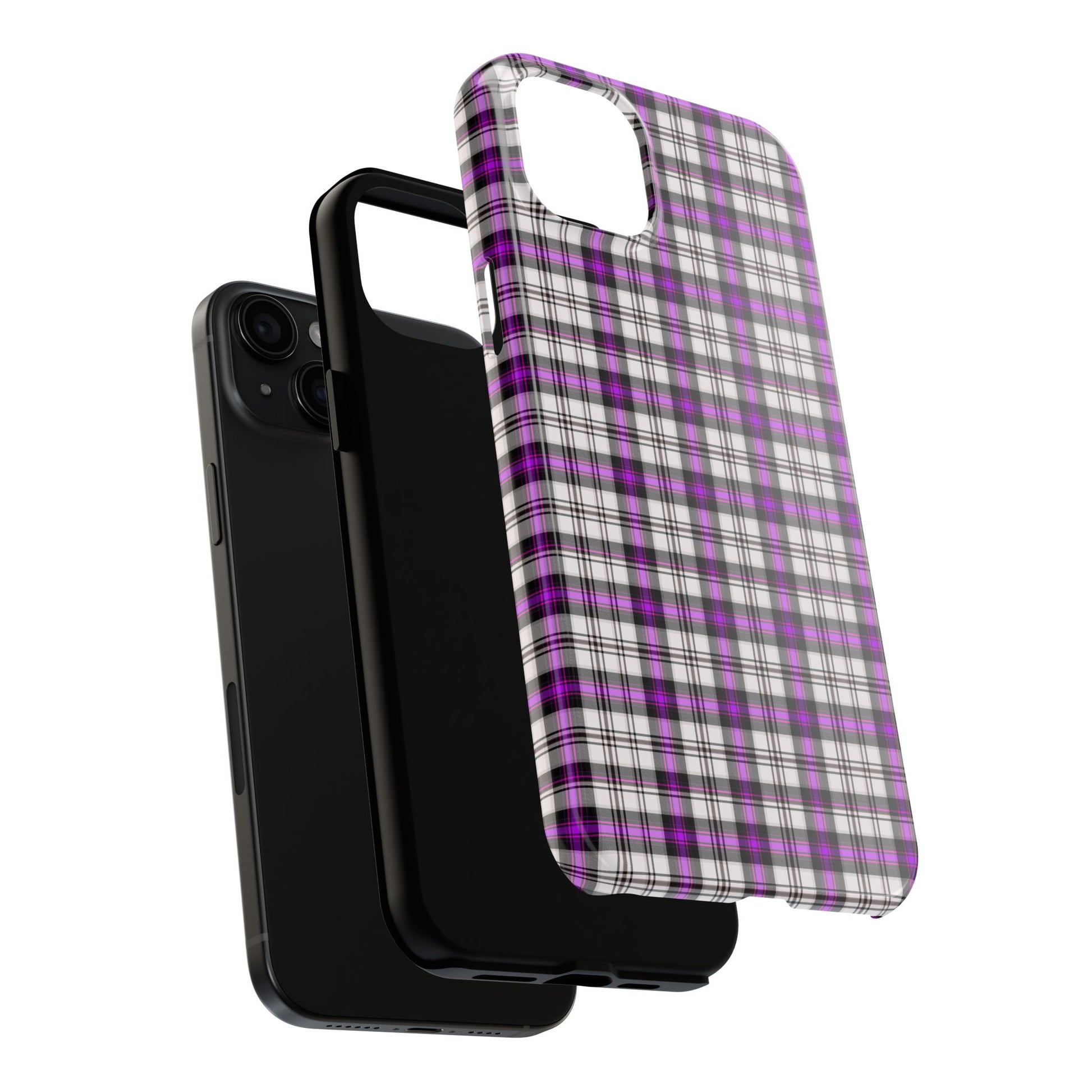 Stylish Tough Phone Case, Purple Plaid Protective Cover, Cute Gift for Teens, Cell Phone Accessory, Trendy Tech - Celtic Scents