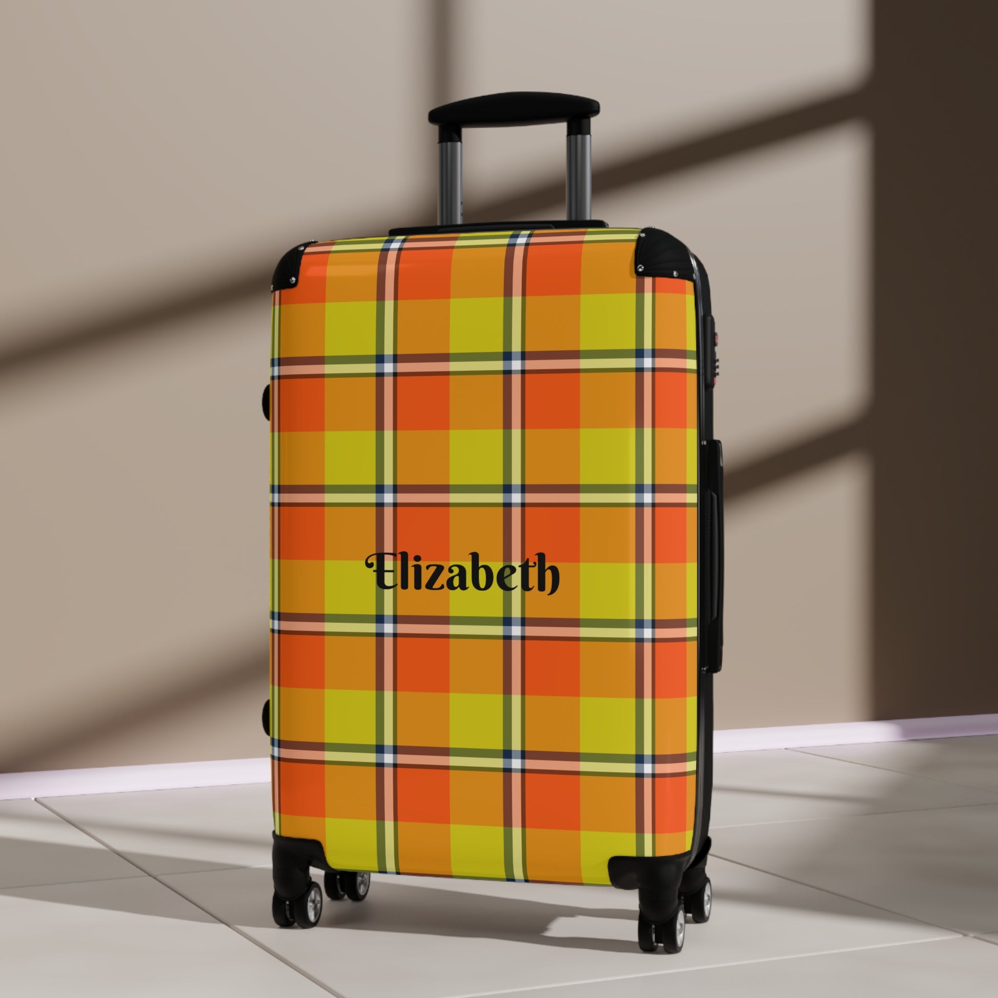Personalized Plaid Suitcase, Custom Travel Luggage, Stylish Bag for Vacation, Business Trip, or Weekend Getaway - Celtic Scents