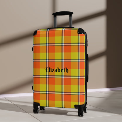 Personalized Plaid Suitcase, Custom Travel Luggage, Stylish Bag for Vacation, Business Trip, or Weekend Getaway - Celtic Scents