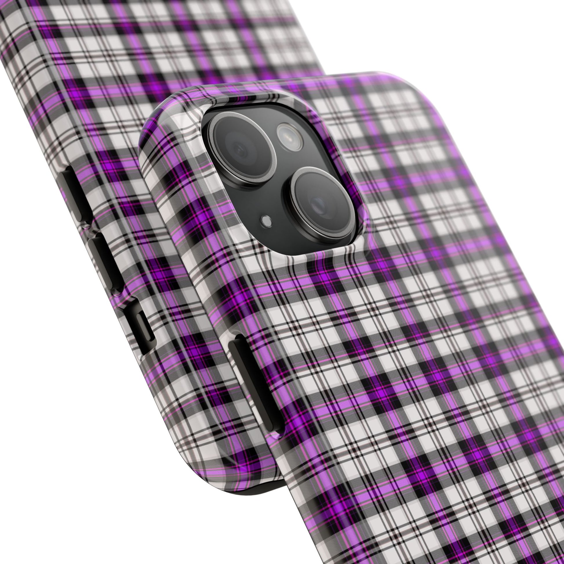 Stylish Tough Phone Case, Purple Plaid Protective Cover, Cute Gift for Teens, Cell Phone Accessory, Trendy Tech - Celtic Scents