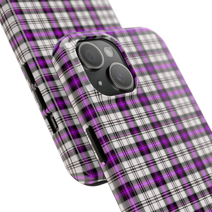 Stylish Tough Phone Case, Purple Plaid Protective Cover, Cute Gift for Teens, Cell Phone Accessory, Trendy Tech - Celtic Scents
