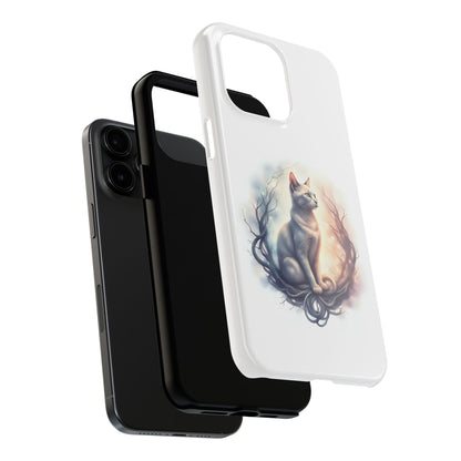 Artistic Cat Phone Case, Tough Phone Cases, Pet Lover Gift, Cat Lover Accessory, Unique Phone Cover, Protector Case - Celtic Scents