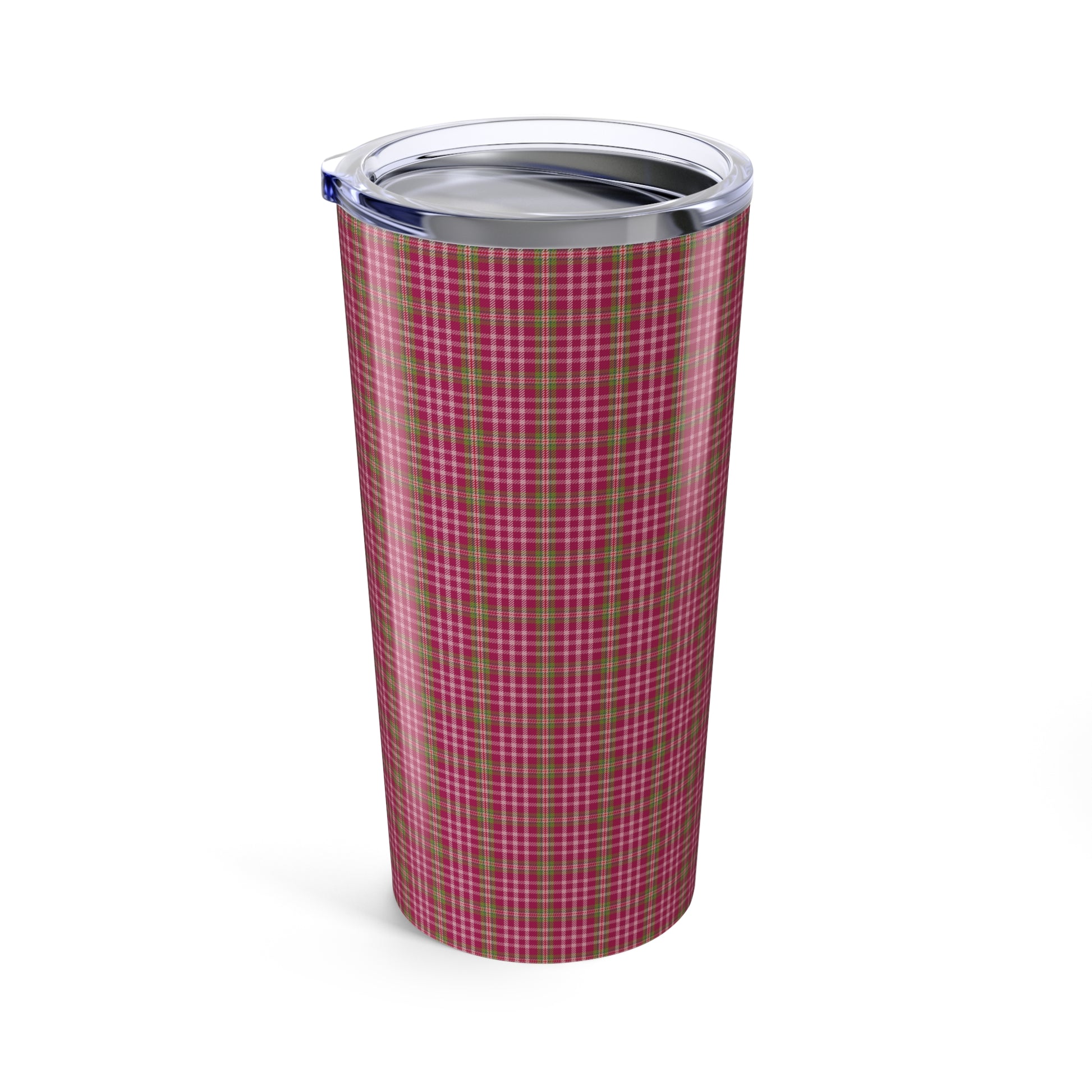 Cozy Pink Plaid Tumbler 20oz - Stylish Travel Mug for Hot & Cold Beverages, Perfect Gift for Fall, Coffee Lovers, Home Decor, Outdoor Adventures - Celtic Scents