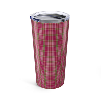 Cozy Pink Plaid Tumbler 20oz - Stylish Travel Mug for Hot & Cold Beverages, Perfect Gift for Fall, Coffee Lovers, Home Decor, Outdoor Adventures - Celtic Scents