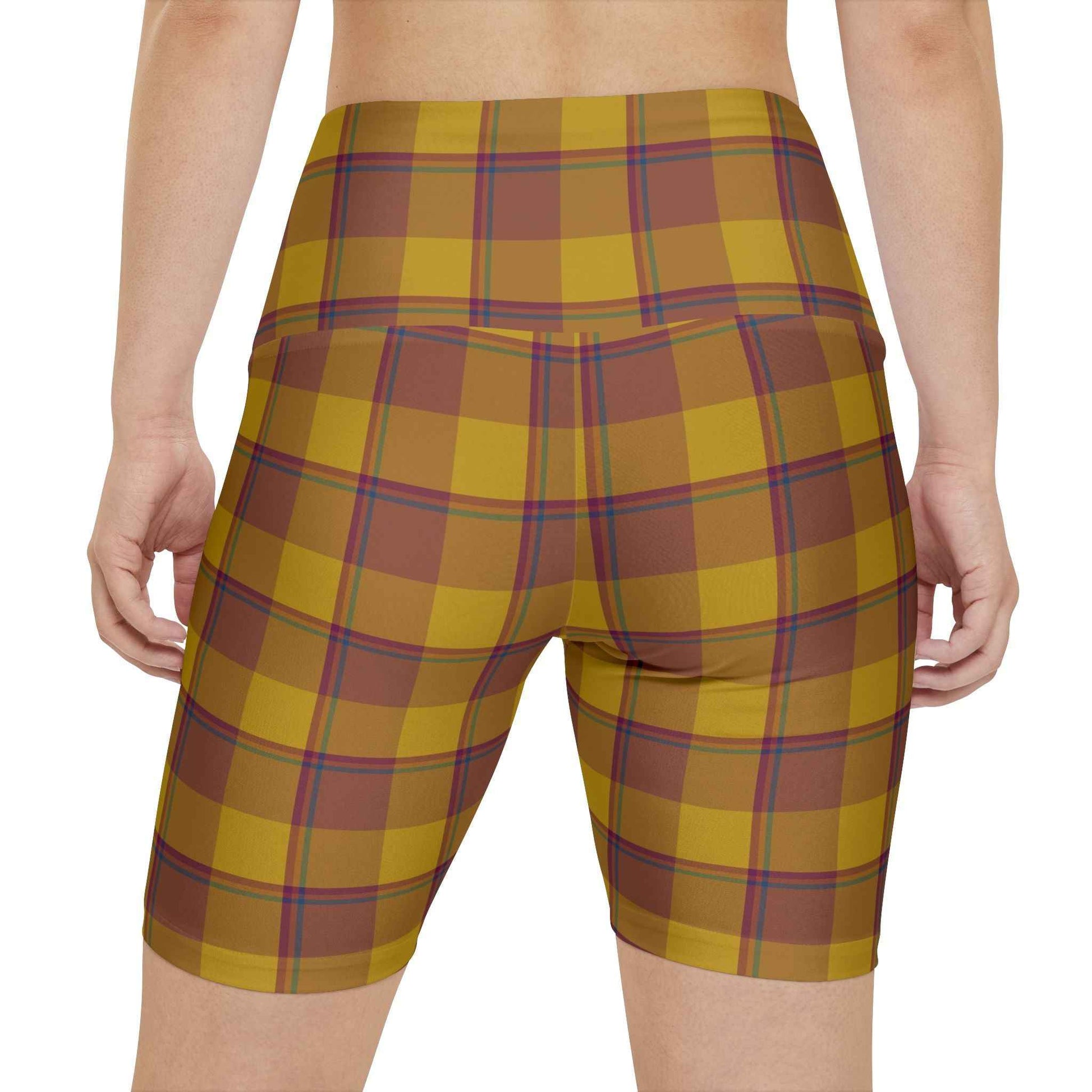 Stylish Women's Workout Shorts, Trendy Activewear, Summer Fitness Shorts, Gym Shorts, Plaid Athletic Bottoms, Comfortable Exercise Apparel
