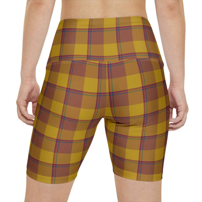 Stylish Women's Workout Shorts, Trendy Activewear, Summer Fitness Shorts, Gym Shorts, Plaid Athletic Bottoms, Comfortable Exercise Apparel