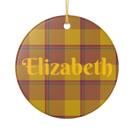 Personalized Plaid Christmas Ornament, Custom Holiday Decoration, Gift for Family, Year-Round Home Decor, Tree Ornament, Unique Keepsake