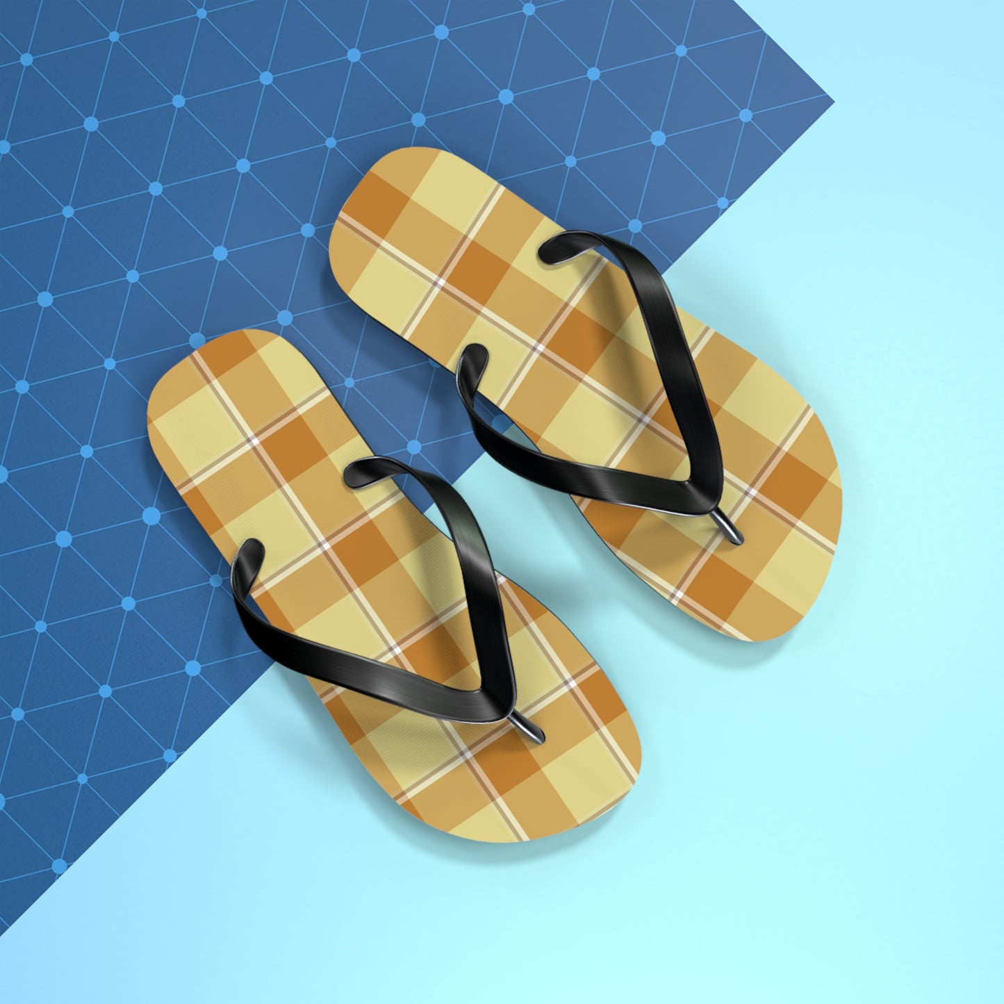 Stylish Plaid Flip Flops | Summer Beach Footwear, Pool Slide Sandals, Vacation Essentials, Casual Summer Fashion, Gift for Him/Her - Celtic Scents