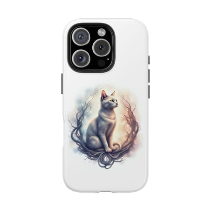 Artistic Cat Phone Case, Tough Phone Cases, Pet Lover Gift, Cat Lover Accessory, Unique Phone Cover, Protector Case - Celtic Scents