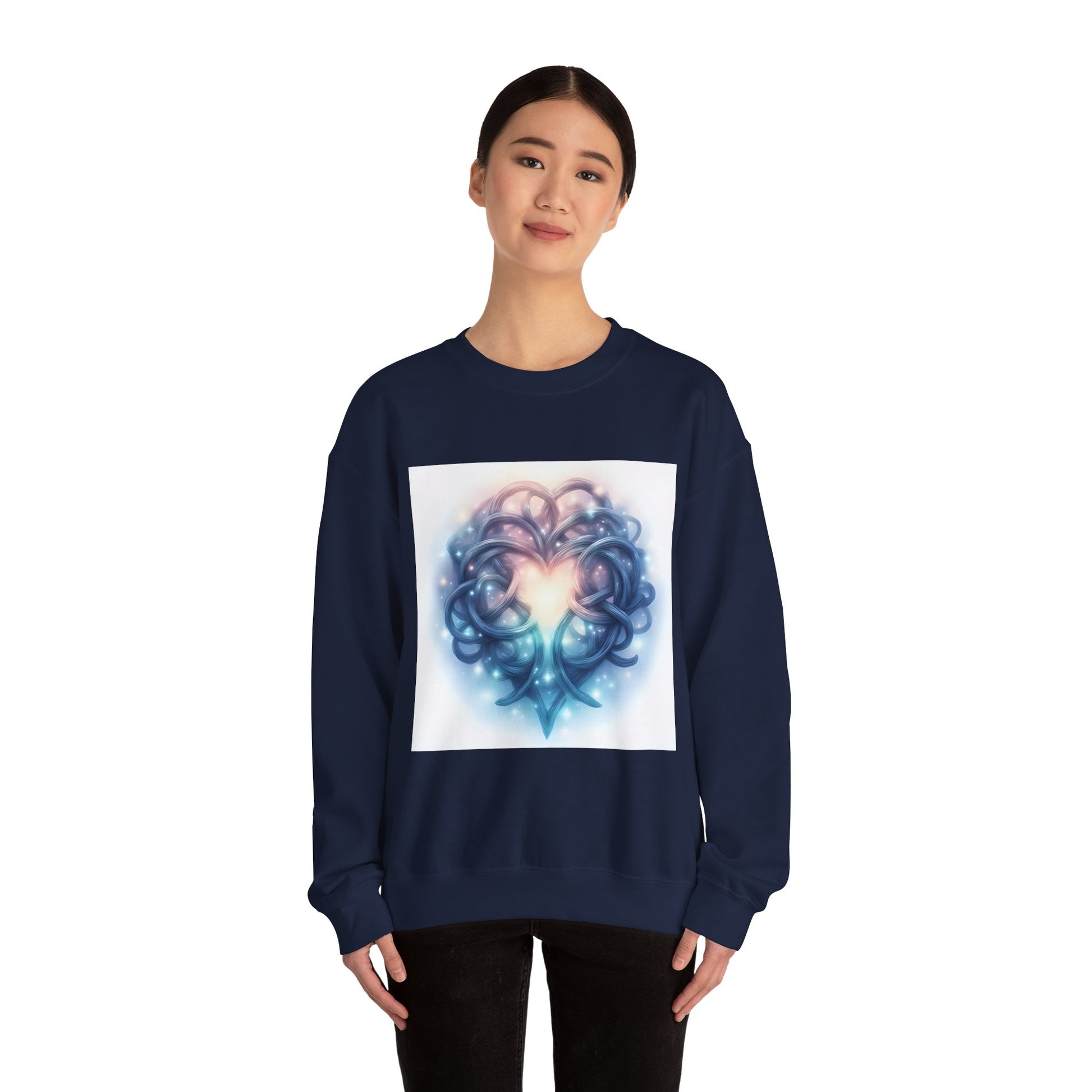 Heartfelt Unisex Crewneck Sweatshirt - Cozy Gift for Couples, Valentine's Day Sweatshirt, Funky Heart Design, Everyday Comfort, Unique [...] - Celtic Scents